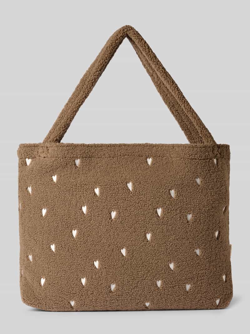 STUDIO NOOS Tote bag met all-over logostitching model 'Teddy'