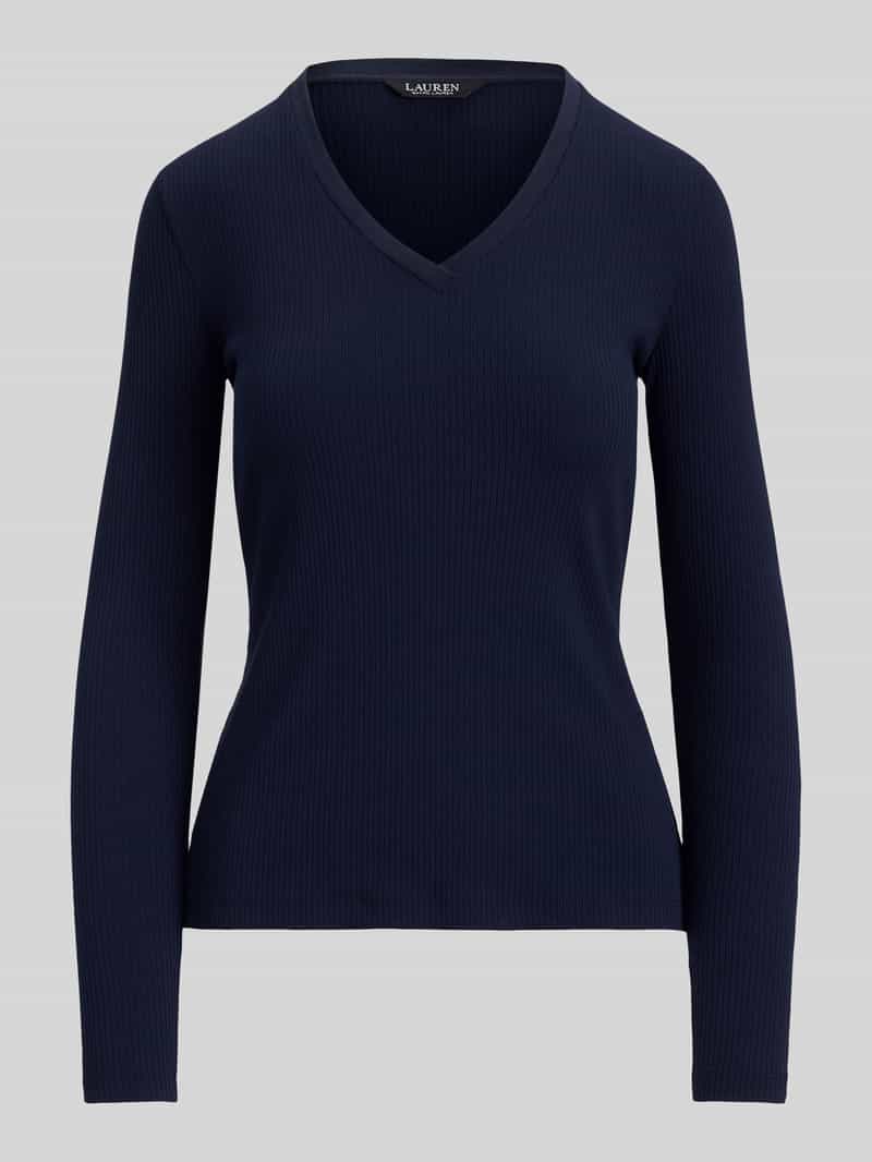 Lauren Ralph Lauren Slim fit shirt met lange mouwen van mix van katoen en modal