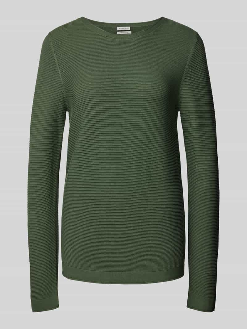 Tom Tailor Regular fit gebreide pullover van puur katoen met rolboorden