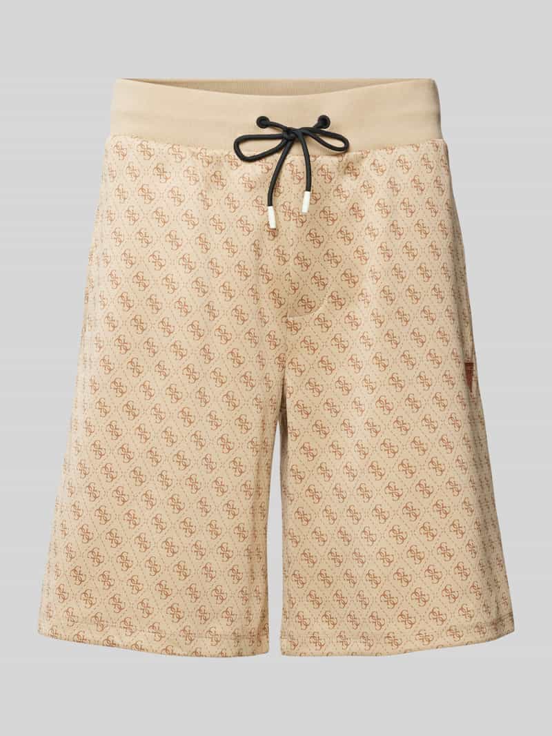Guess Activewear Regular fit korte broek met labelbadge model 'KORBIN'
