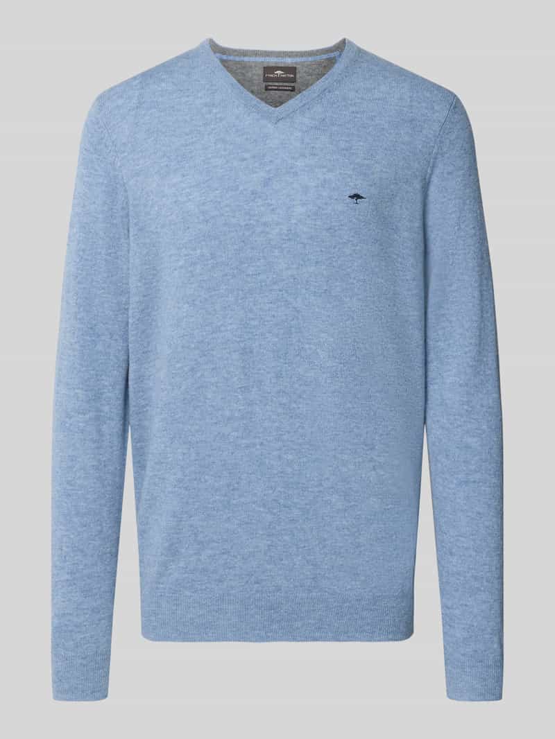 FYNCH-HATTON Regular fit gebreide pullover van mix van katoen en kasjmier