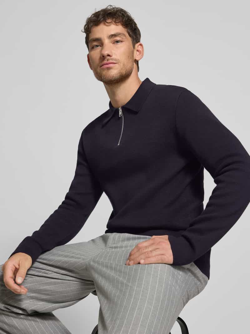 JACK & JONES Premium Gebreide pullover met ribboorden model 'MILANO'