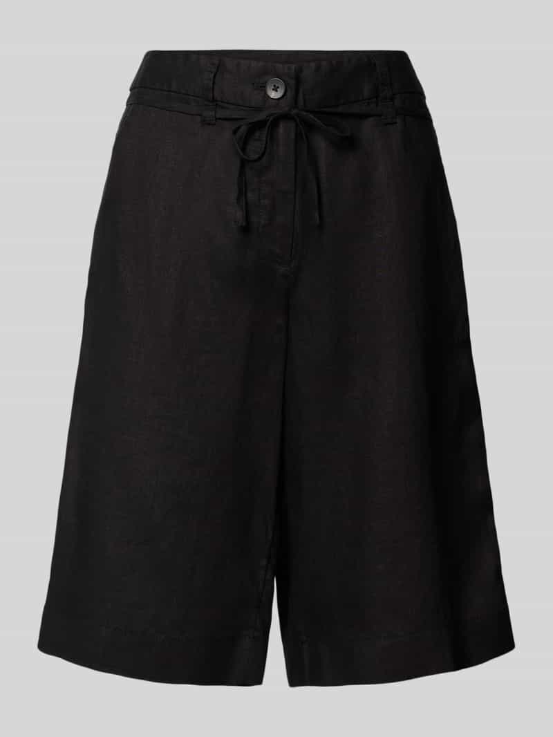 s.Oliver RED LABEL Regular fit linnen bermuda met strikceintuur