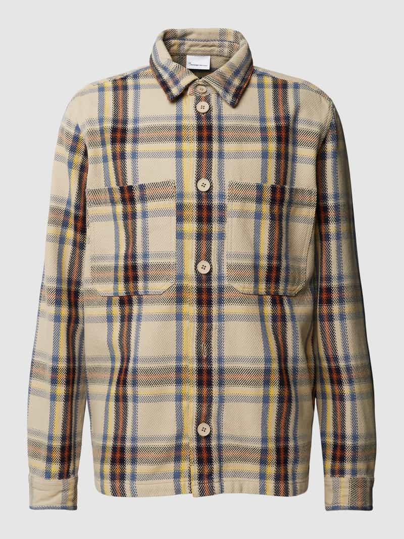 Knowledge Cotton Apparel Regular fit overhemdjack met opgestikte borstzakken