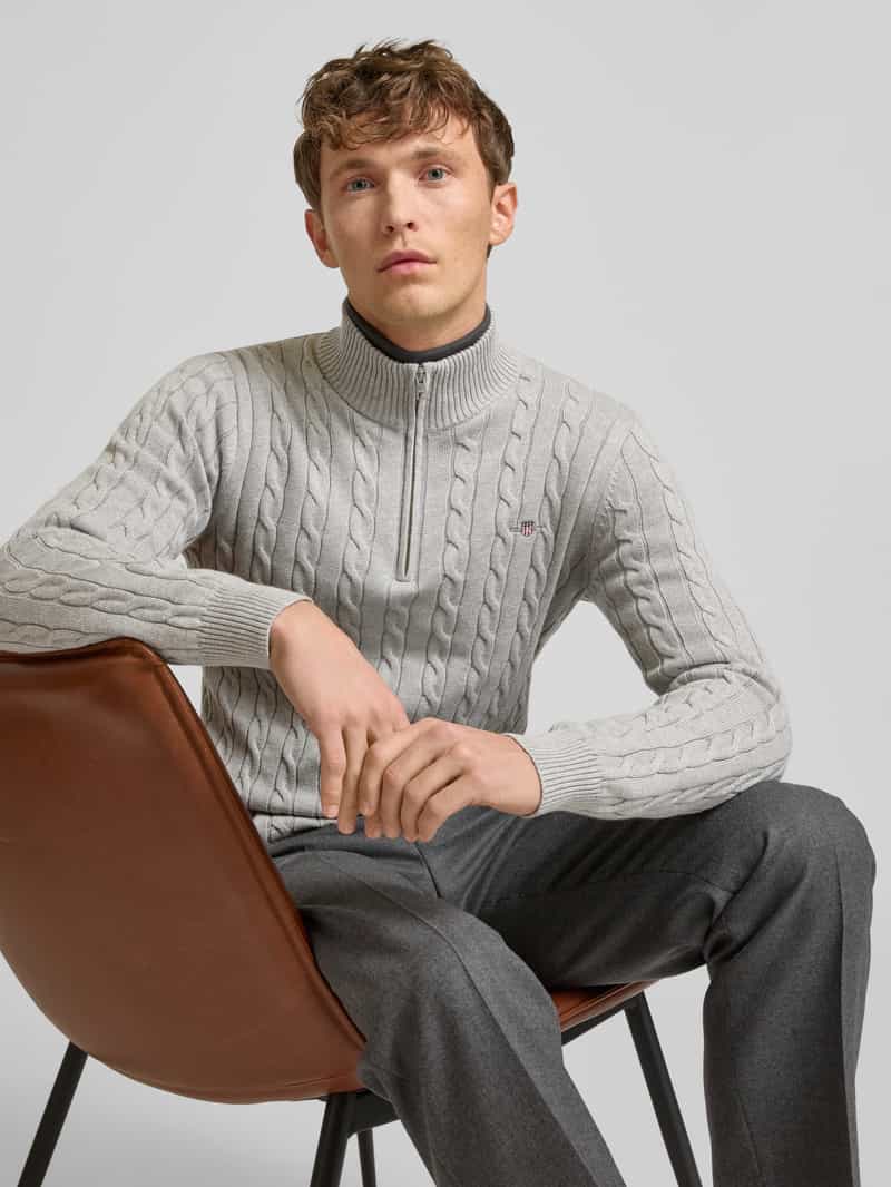 Gant Gebreide pullover met kabelpatroon