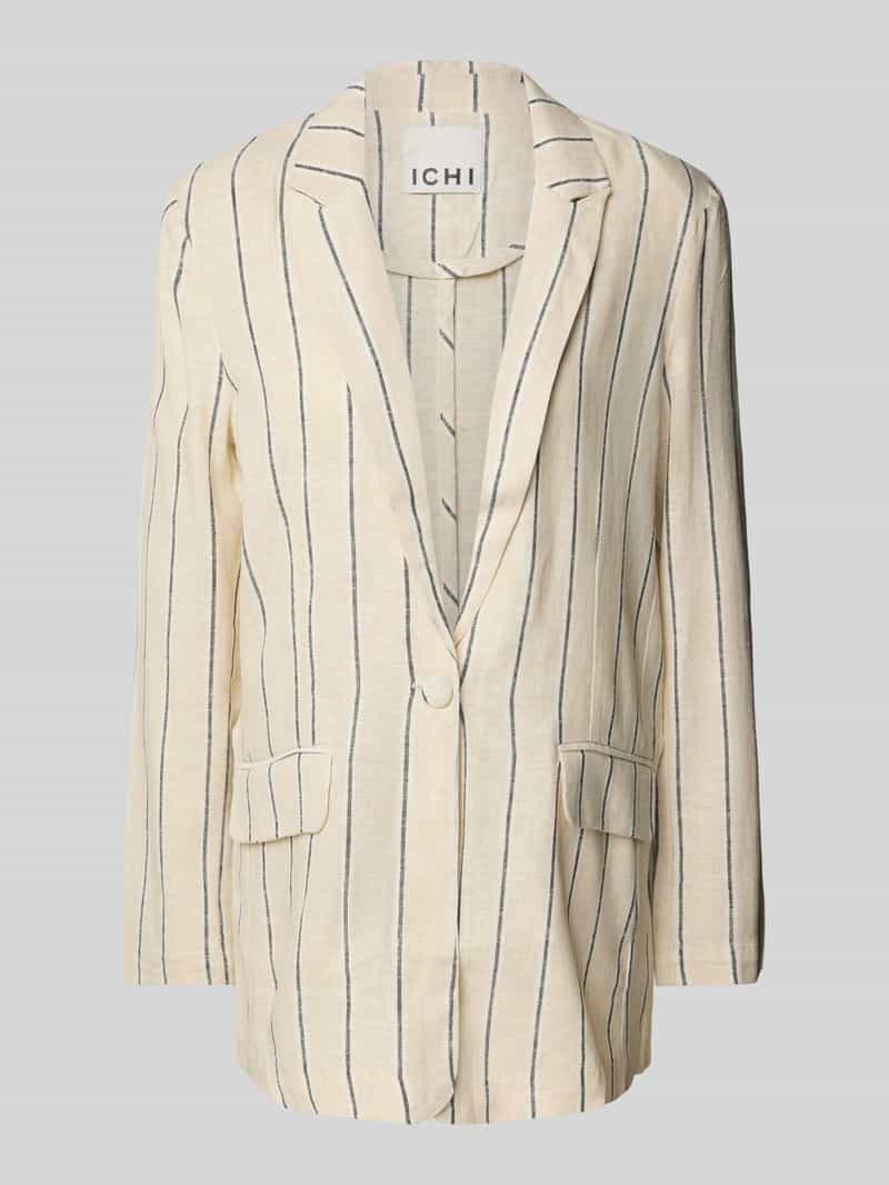 Ichi Linnen blazer met knoopsluiting model 'LINNO'