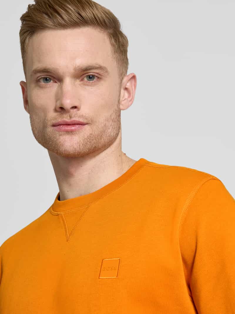 Boss Orange Sweatshirt met labeldetail model 'Westart'