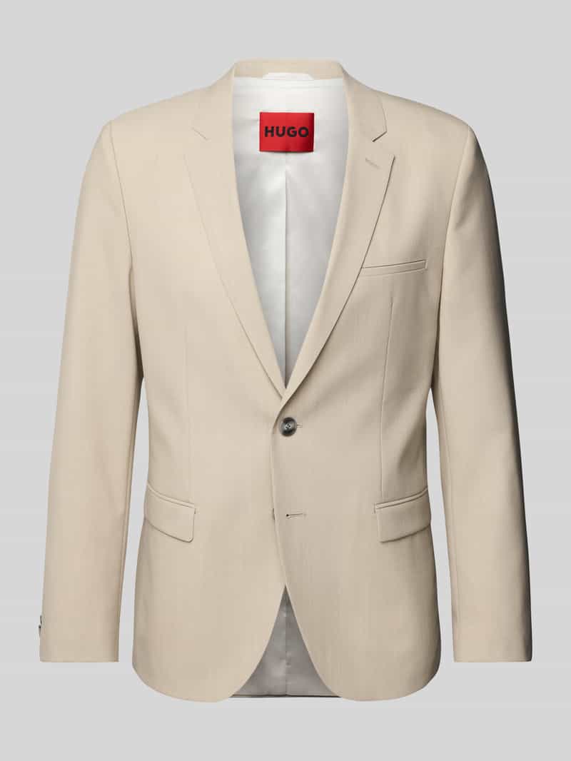 HUGO Slim fit 2-knoops colbert met reverskraag model 'Arti'
