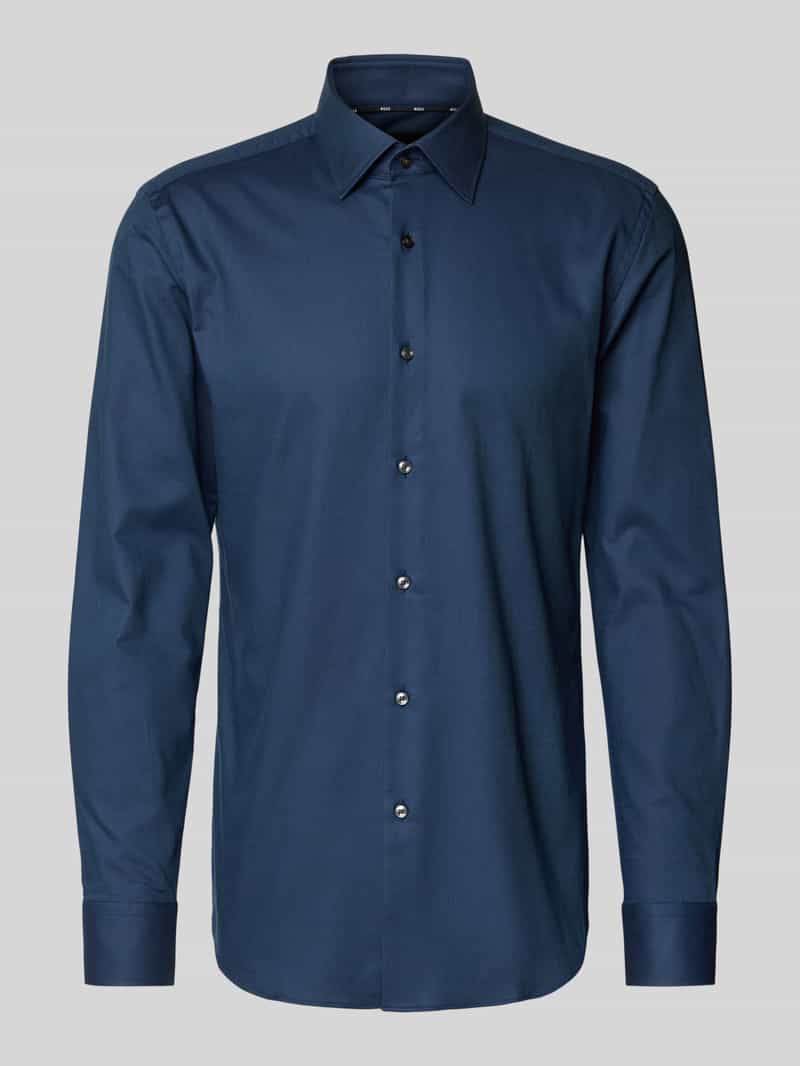 Boss Slim fit zakelijk overhemd in tweekleurig twill model 'HANK'