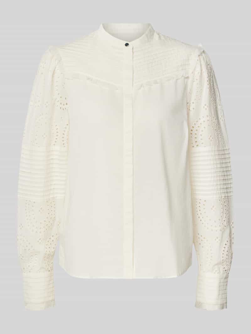 Boss Orange Regular fit blouse met broderie anglaise model 'Bebrody'