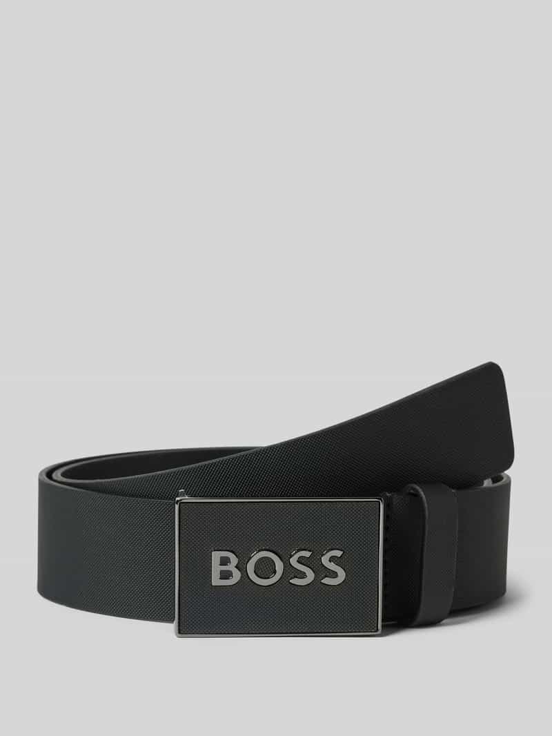 Boss Leren riem met labeldetail model 'ICON'