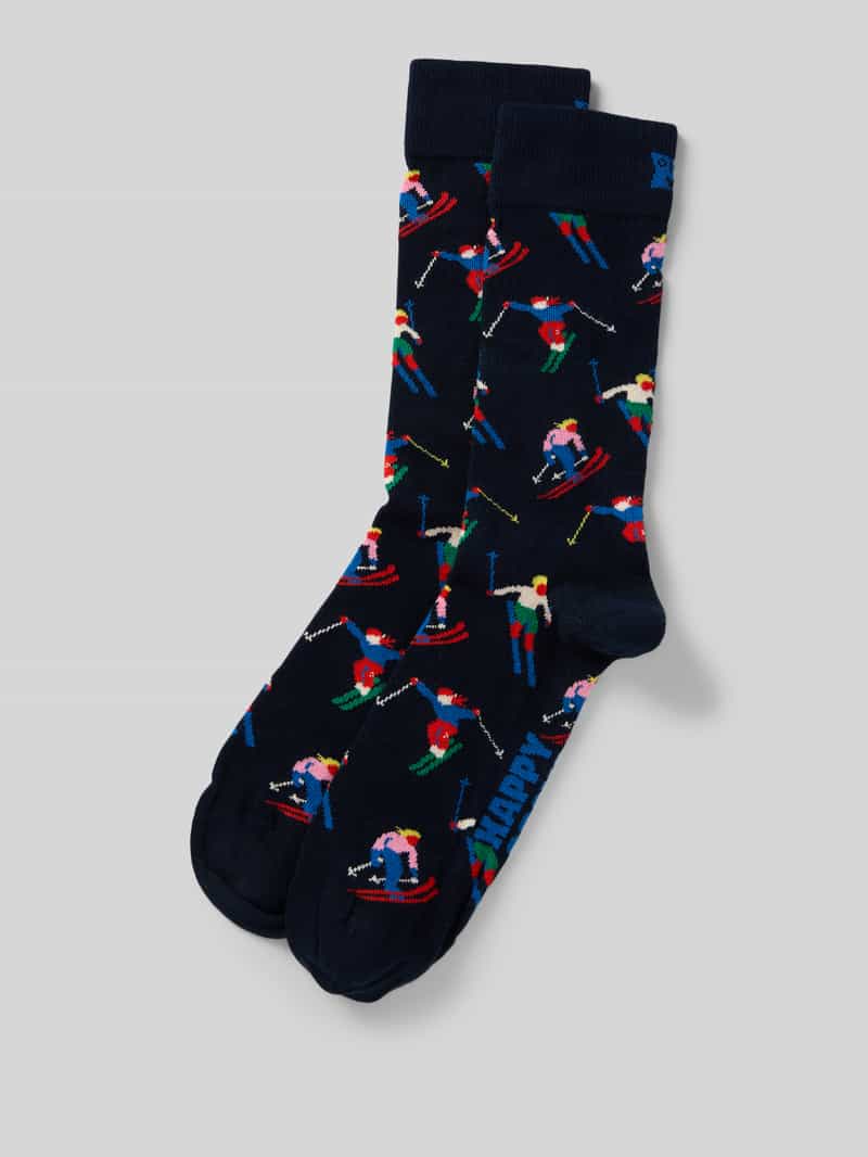 Happy Socks Regular fit sokken met logostitching model 'Skiing'