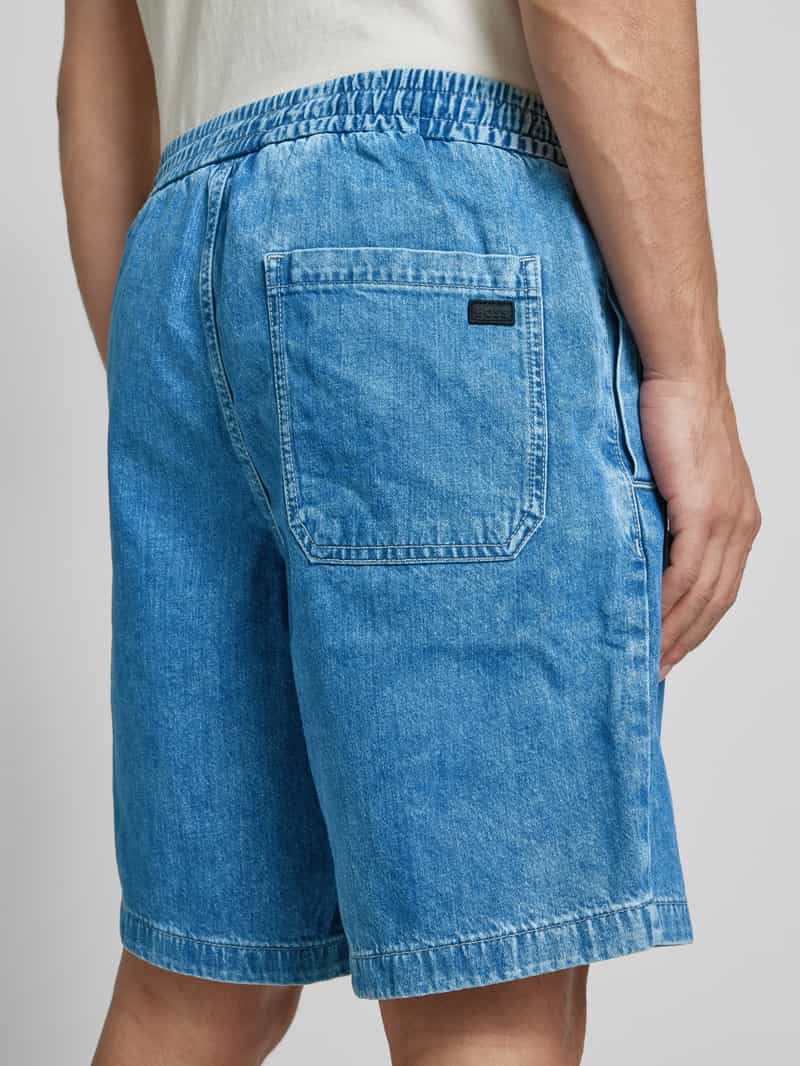 Boss Orange Korte regular fit broek met elastische band model 'Sandrew'