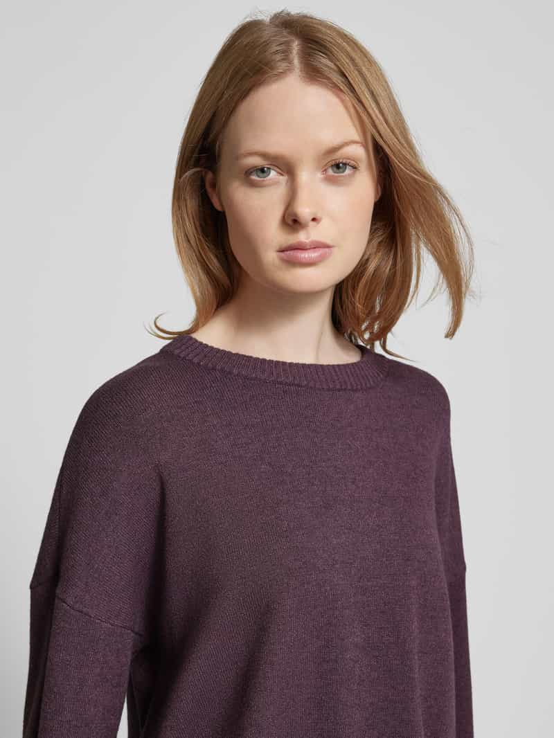 QS Gebreide pullover van viscosemix met extra brede schouders