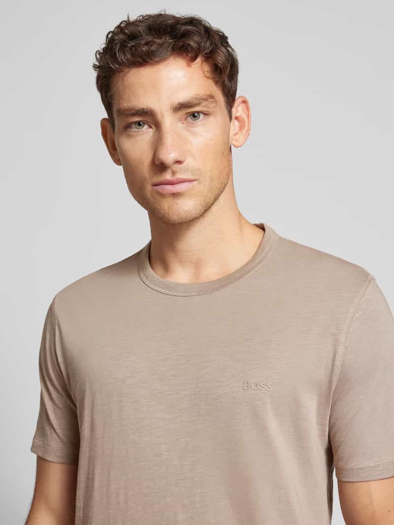 Boss Orange Slim fit poloshirt met labeldetail model 'Tegood'