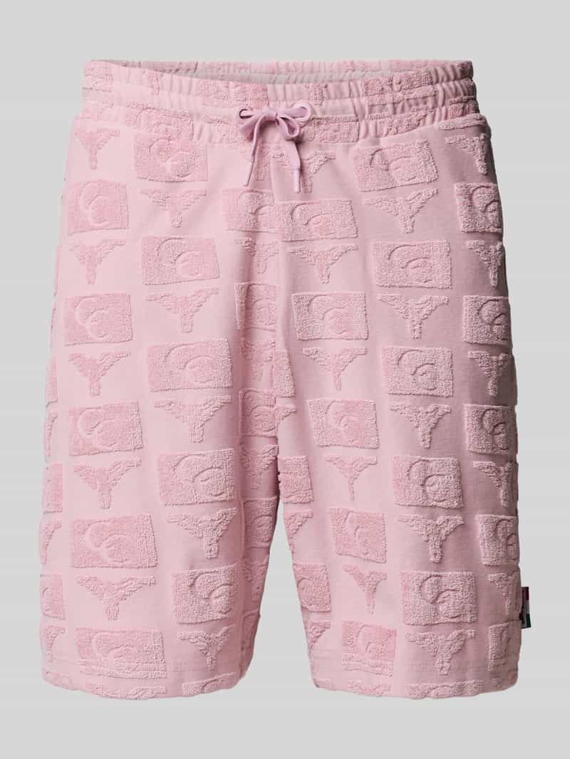 carlo colucci Regular fit sweatshorts met structuurmotief model 'BEACHWEAR'