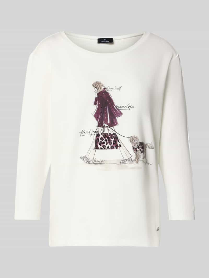 monari Regular fit shirt met lange mouwen van viscosemix