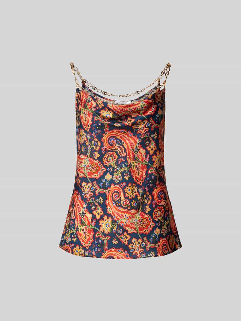 Top met bandjes met paisleymotief