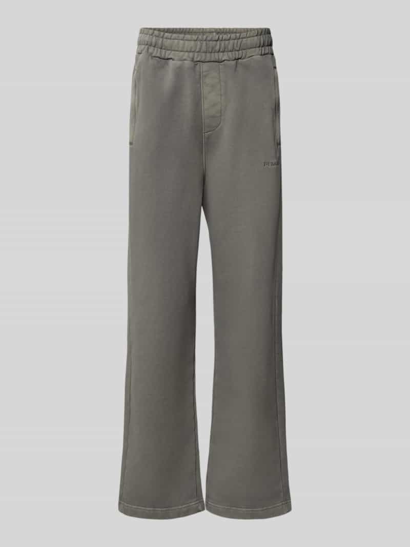 PEGADOR Loose fit sweatpants van katoenmix met labeldetail