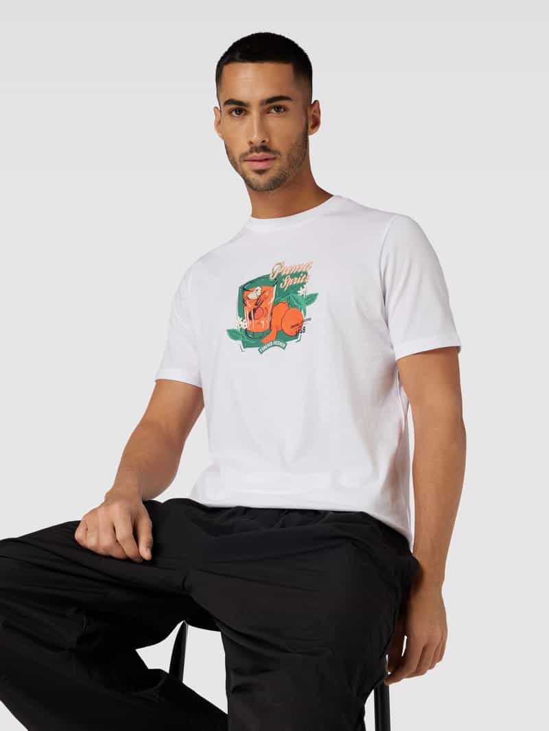 PUMA PERFORMANCE T-shirt met label- en motiefprint