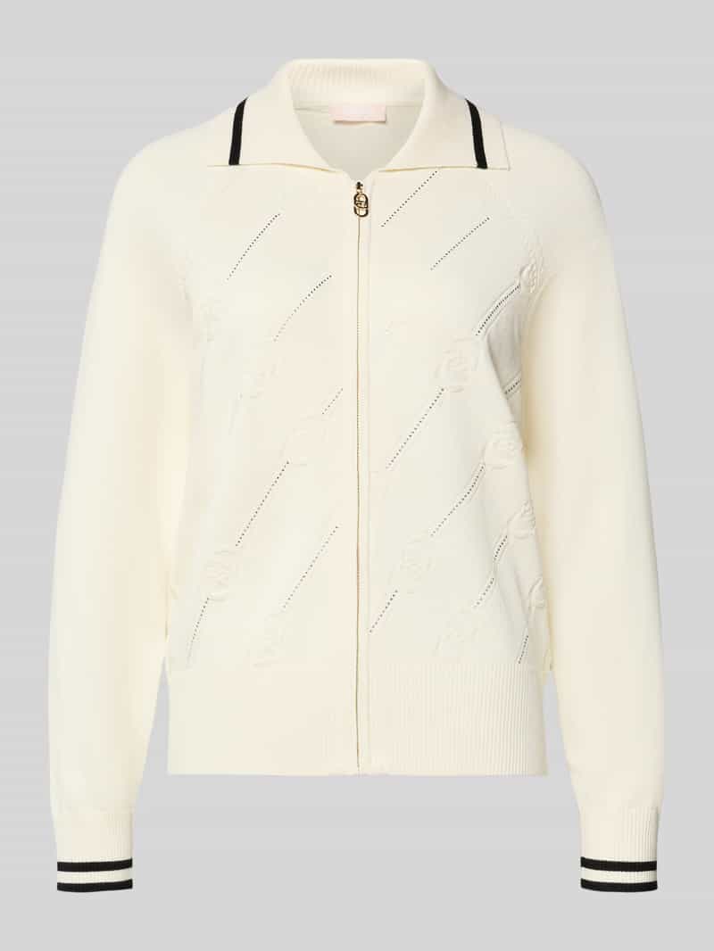 LIU JO SPORT Gebreid jack met platte kraag.