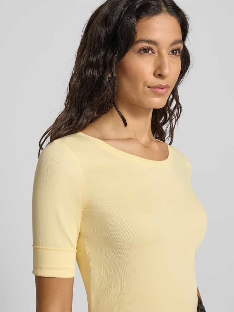 Marc Cain T-shirt met ronde hals en mouwen met opslag