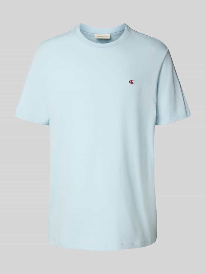 Calvin Klein Jeans T-shirt met geribde ronde hals