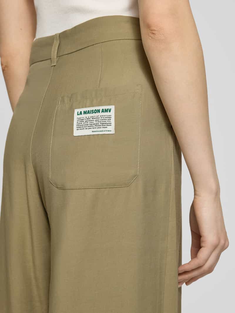 American vintage Wide fit stoffen broek met lengtenaden model 'LANOW'