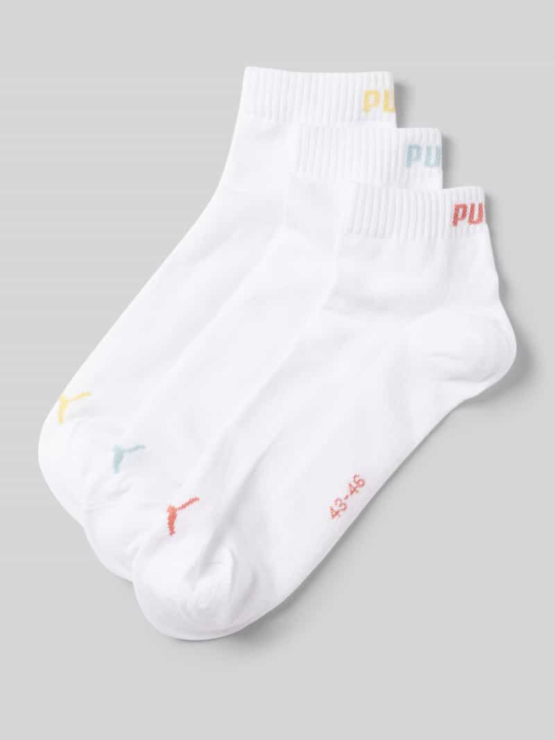 Puma Sneakersokken met labelprint in een set van 3 paar