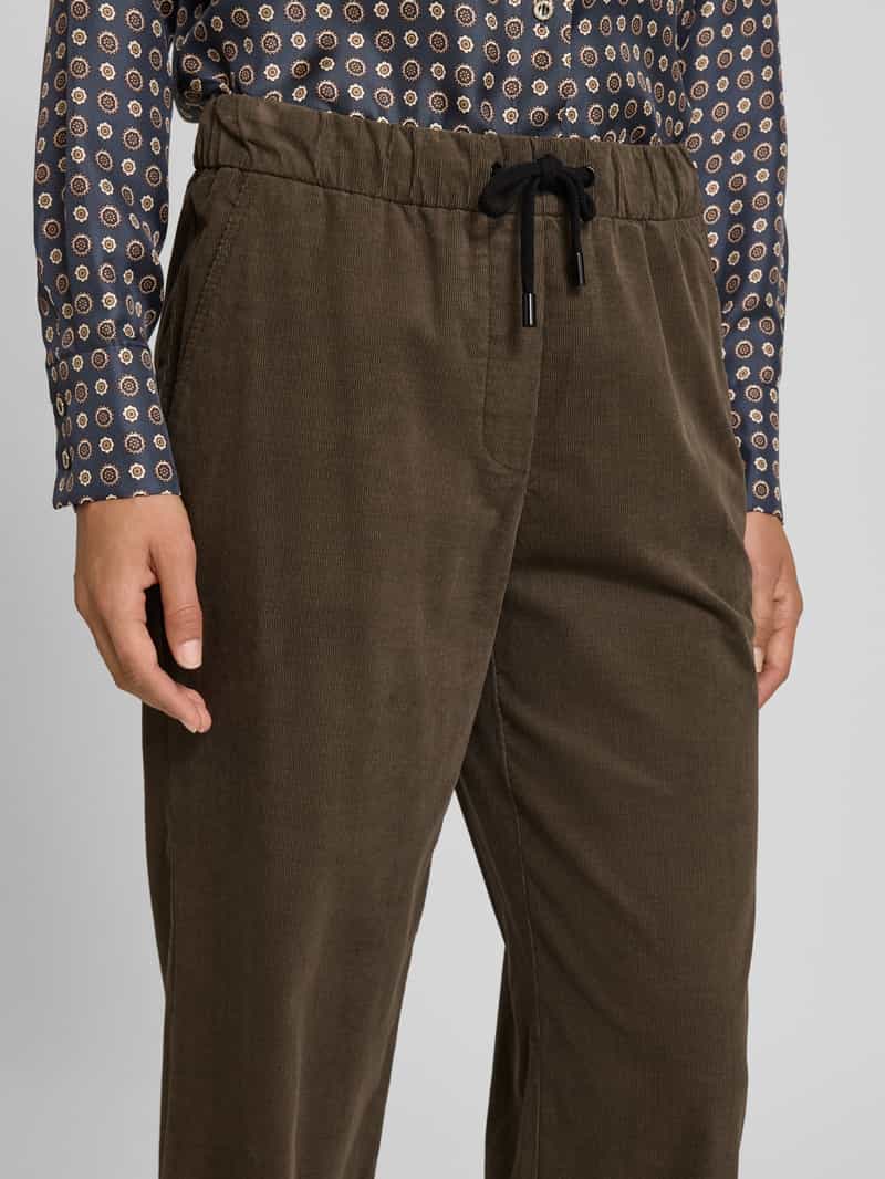 Marc Cain Broek van fijne corduroy met elastische band