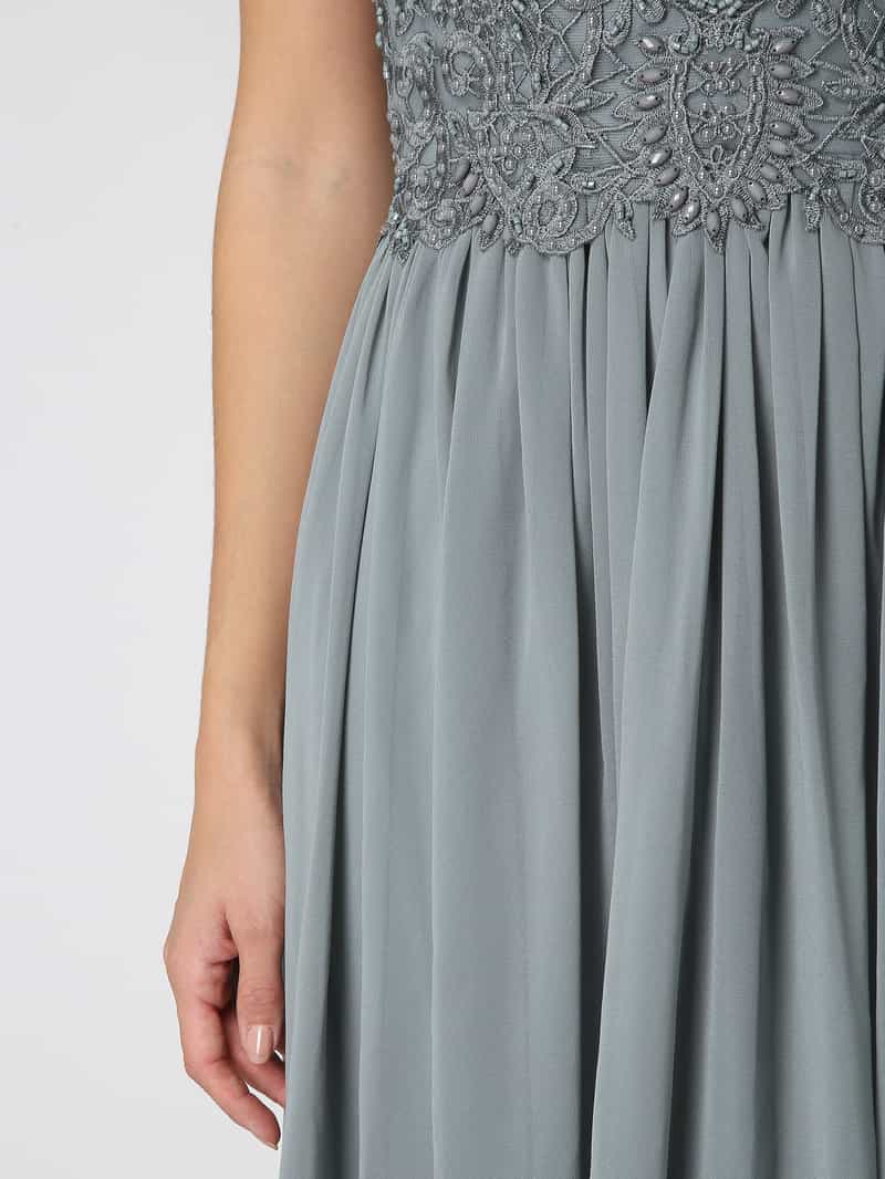 Laona Tweekleurige avondjurk met sierkralen