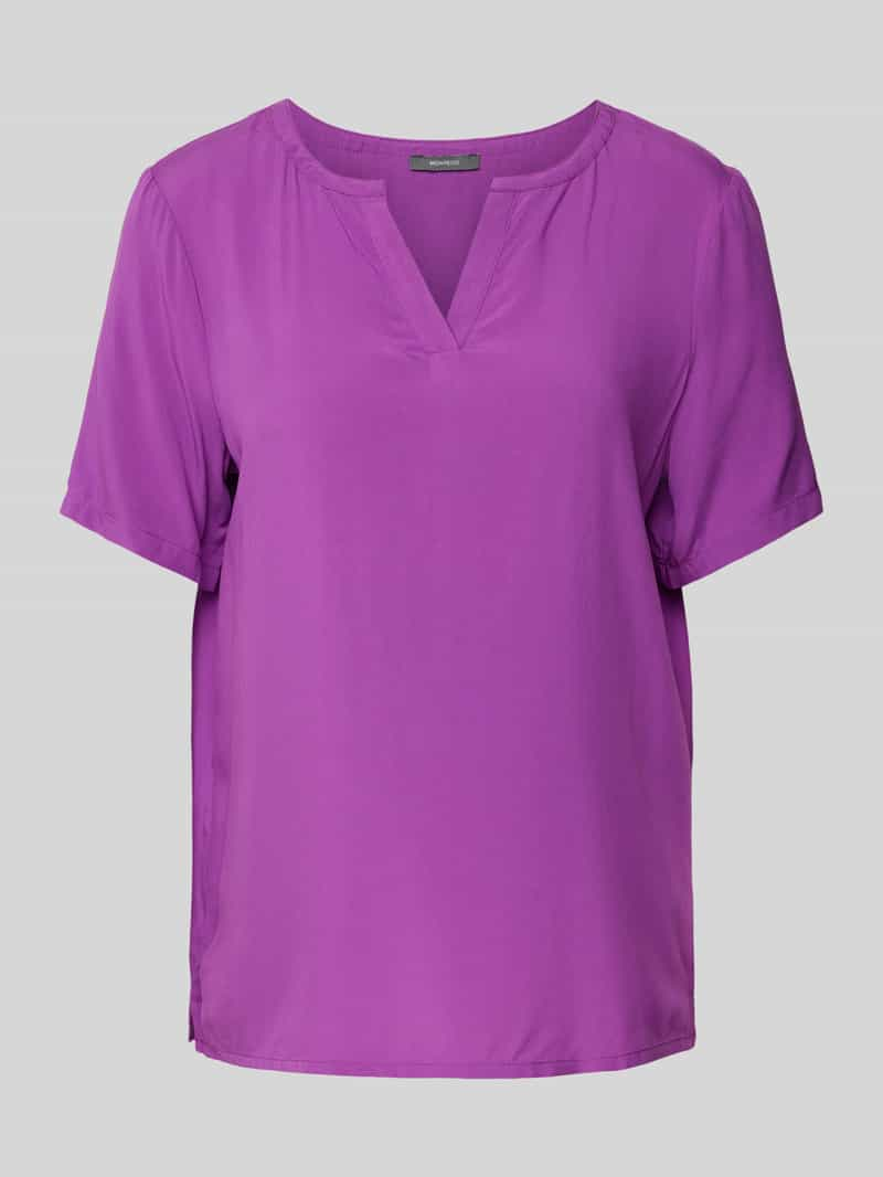 Montego Blouseshirt van viscose in effen design