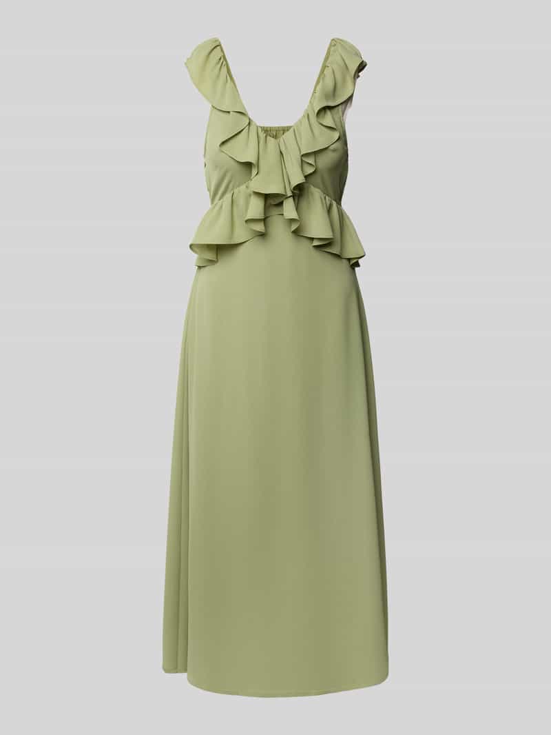 Vila Midi-jurk met volants model 'ELKE'