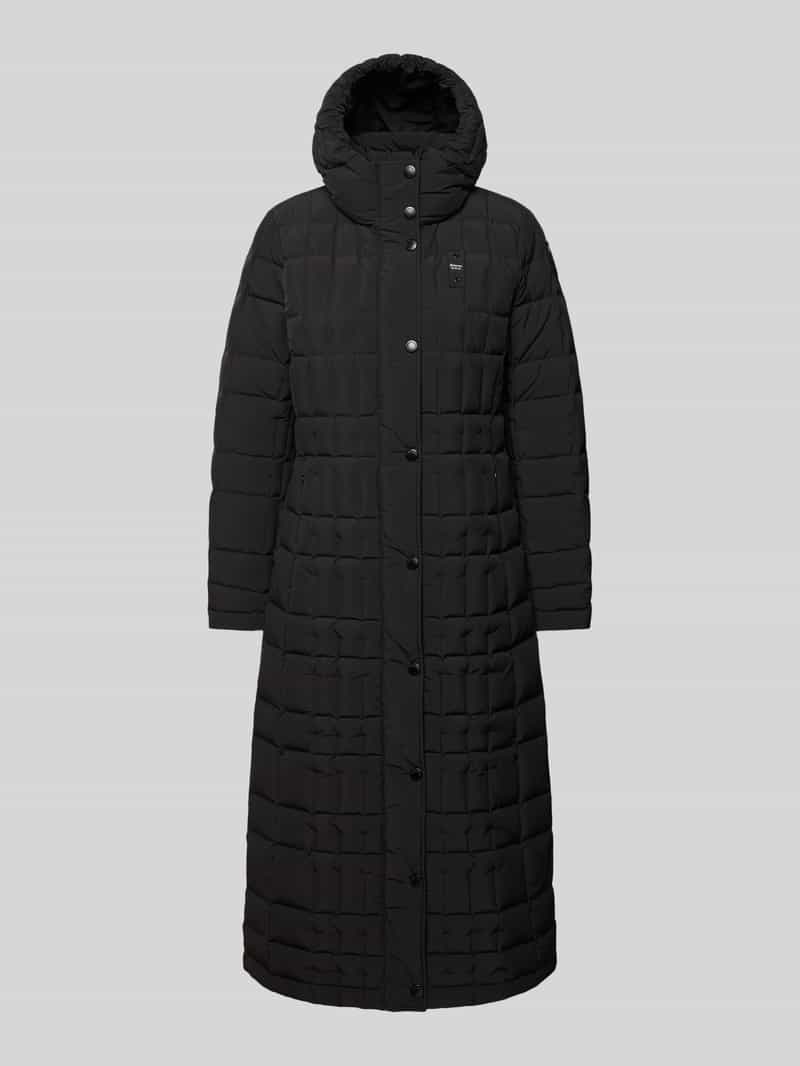 Blauer Usa Lange donsjas met ritszakken model 'KALADA'