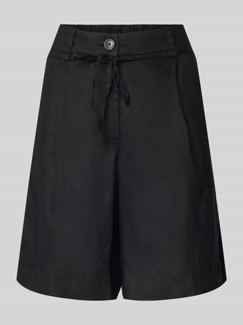 Opus Straight leg korte linnen broek met strikceintuur model 'MARILLA'