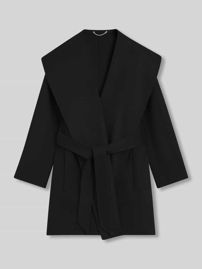 Boss Regular fit lange wollen jas met sjaalkraag model 'CARIBY'