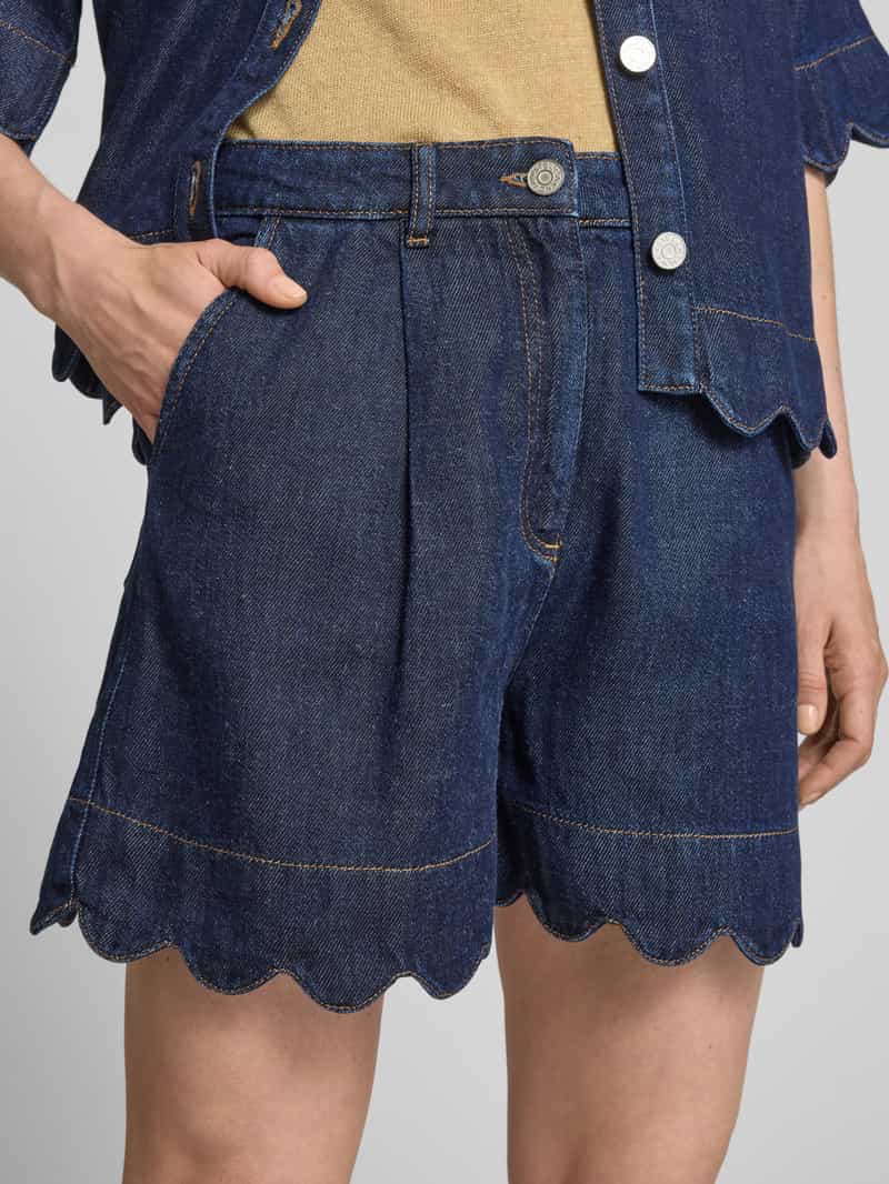 Stella Nova Korte jeans van lyocell met golvende zoom
