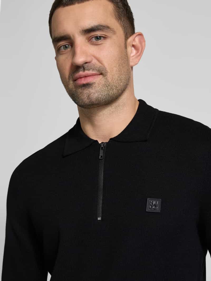 HUGO Gebreide pullover met labeldetail model 'Sastone'