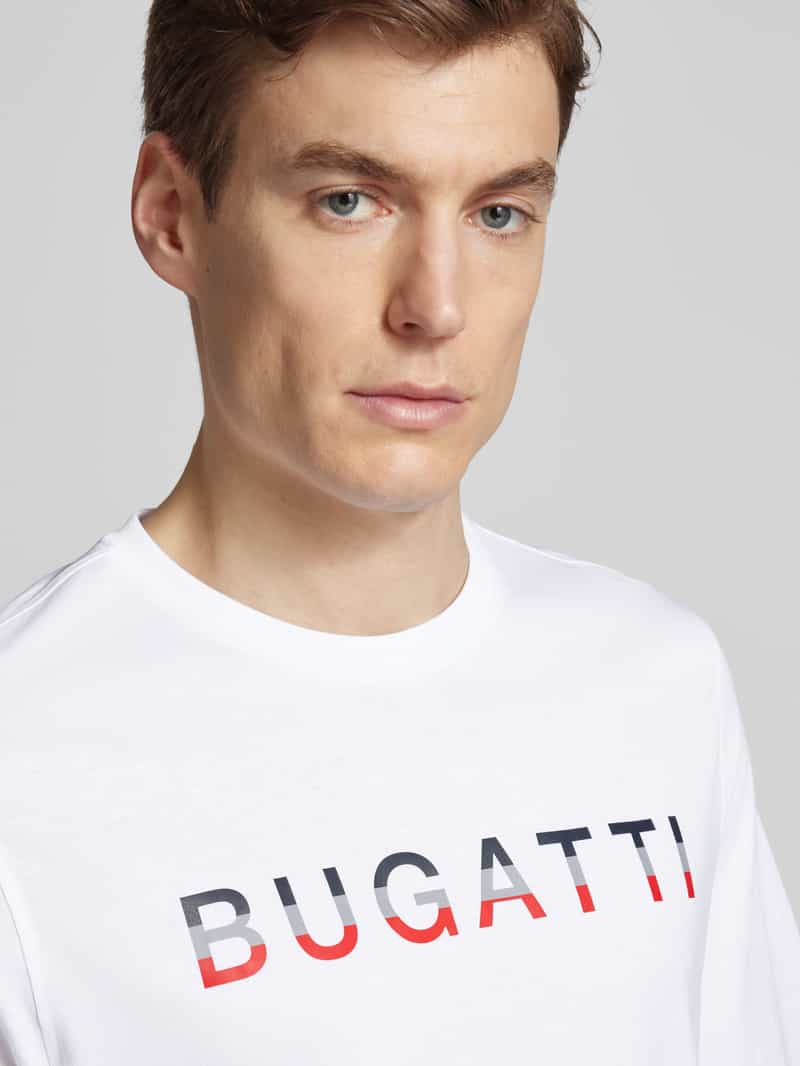 Bugatti T-shirt met labelprint