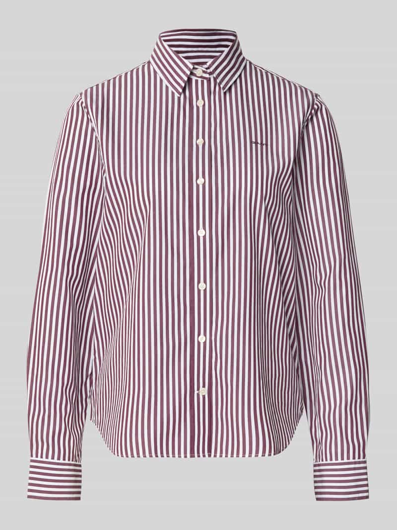 Gant Overhemdblouse met logostitching en afgeronde zoom