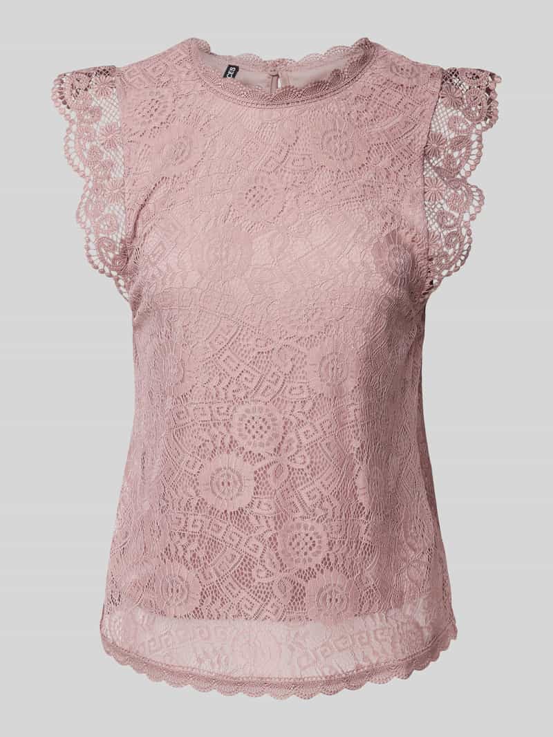 Pieces Regular fit top met kant model 'COLLINE'