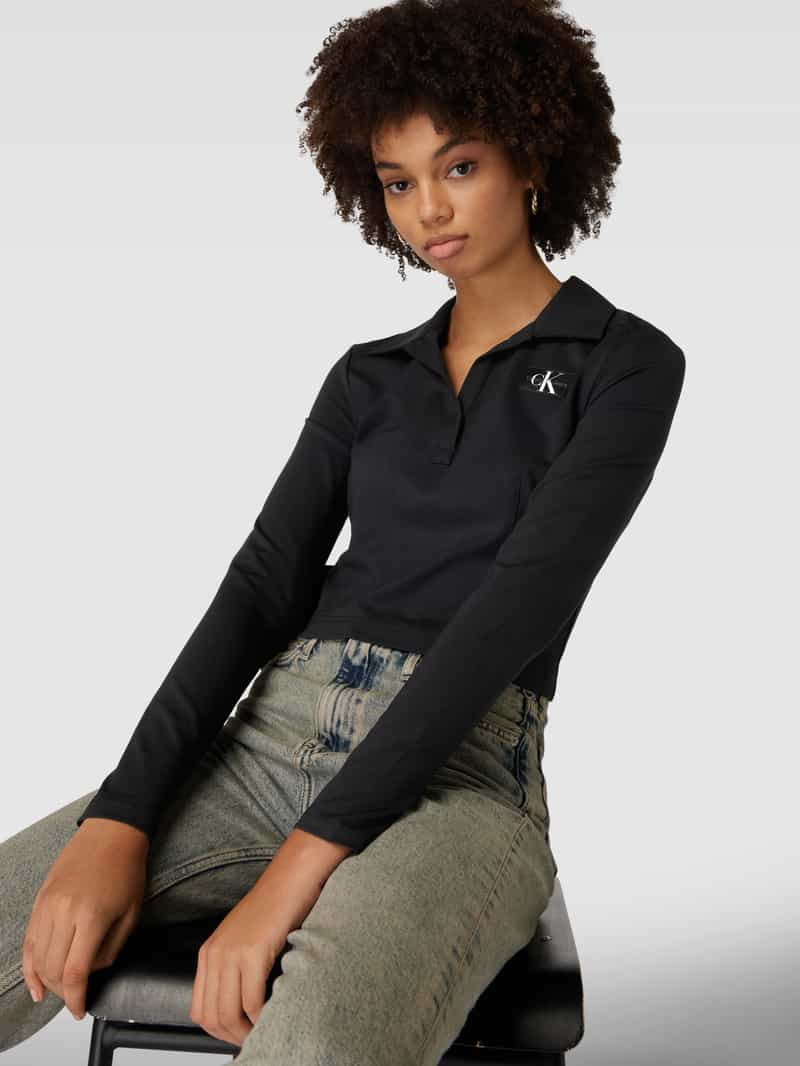 Calvin Klein Jeans Kort poloshirt met platte kraag model 'MILANO'