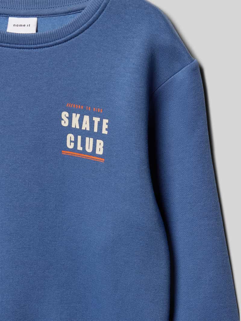 name it Sweatshirt met ronde hals model 'MOTTO'