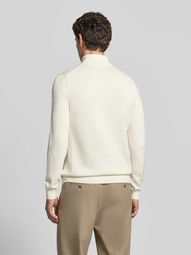 Christian Berg Men Regular fit gebreide pullover van mix van katoen en wol met col