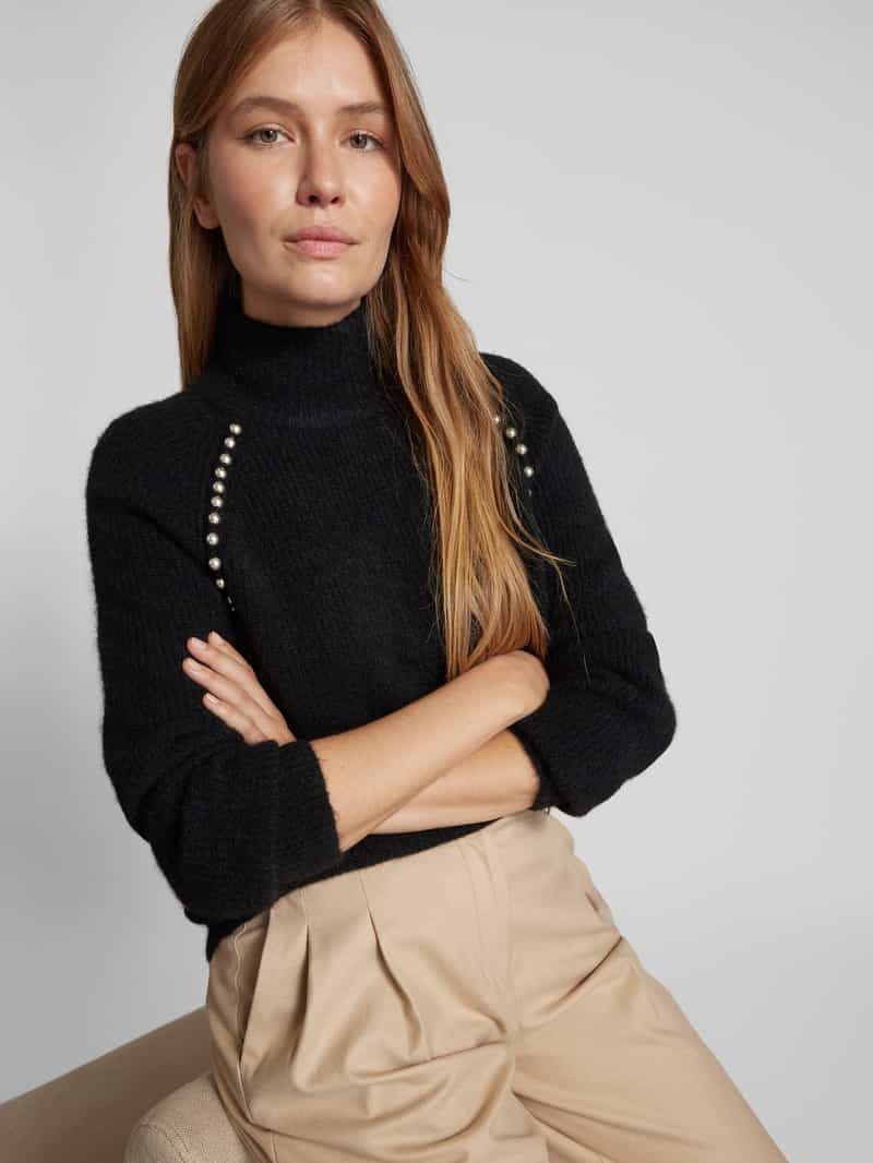 MOS MOSH Wollen pullover met sierknopen model 'Zora'