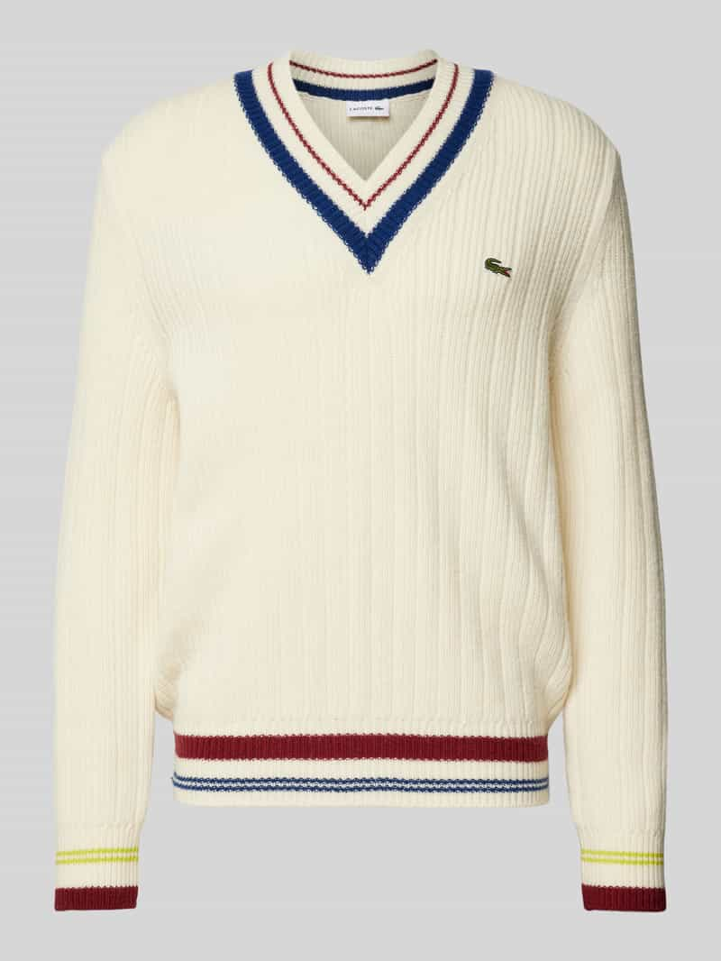 Lacoste Gebreide pullover met V-hals