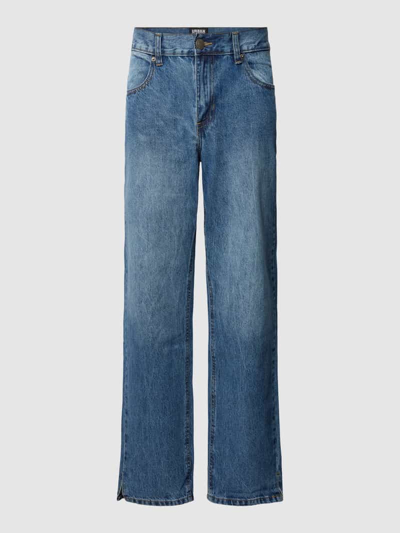 Urban Classics Straight fit jeans met achterzakken model 'Straight Slit Jeans'