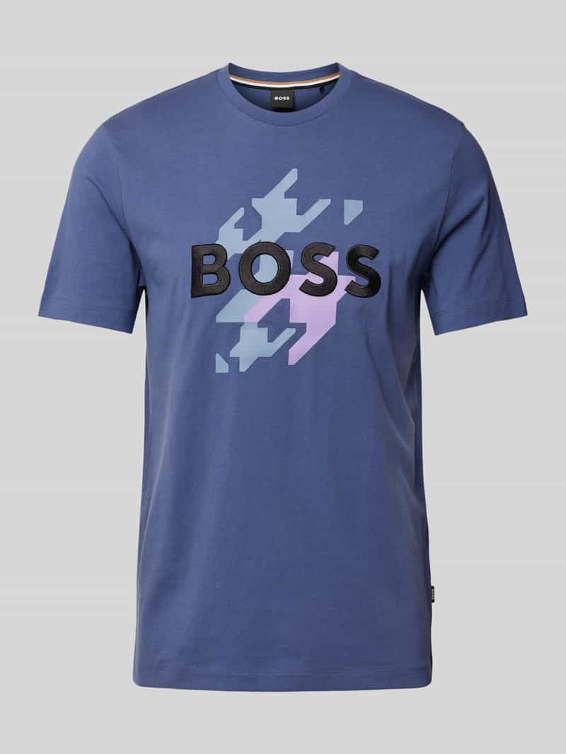 Boss T-shirt met labelprint, model 'Thompson'