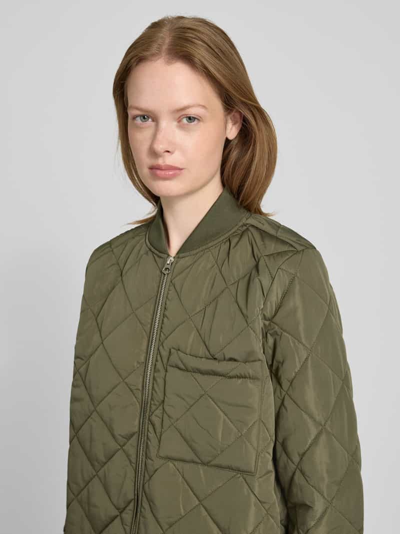 Jake*s Casual Regular fit gewatteerde lange jas met opstaande kraag