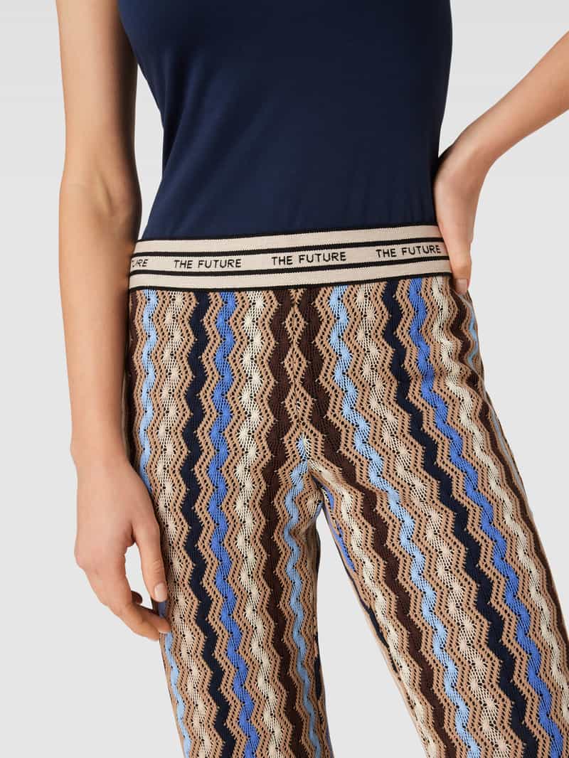 CAMBIO Flared cut stoffen broek met all-over motief model 'FAITH'